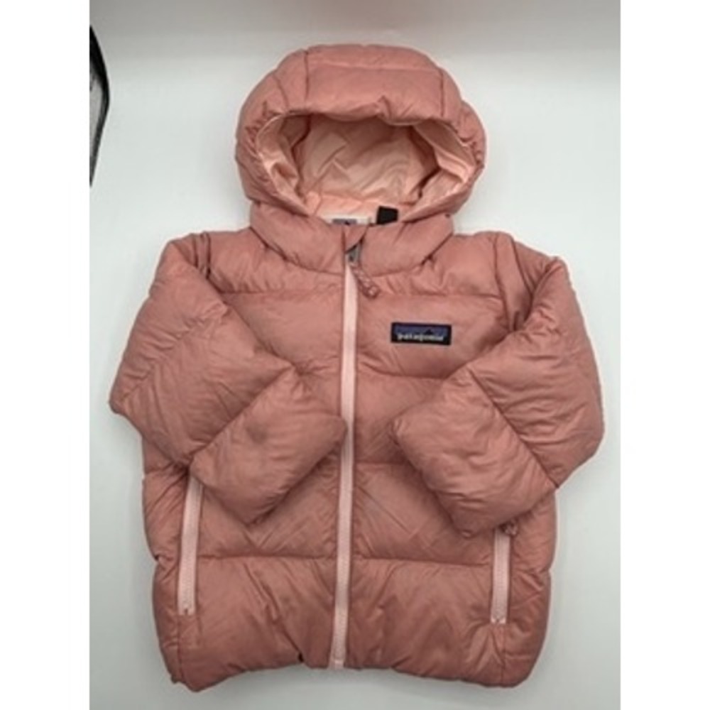 Patagonia Baby Down Sweater Hoody Pink Puffer Jacket 6-12M Netplus Recycled Down